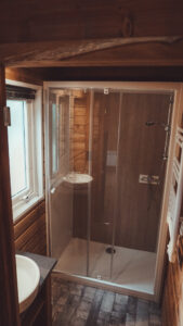 badkamer eco-lodge Frankrijk