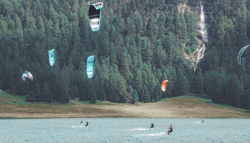 Kitesurfen in Zwitserland op lake Silvaplana